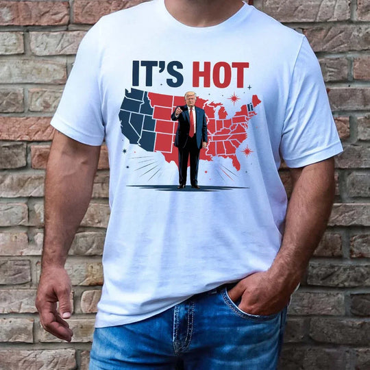 🔥 Trump ‘It’s Hot’ Red vs Blue States T-Shirt – Funny Political Graphic Tee for Patriots