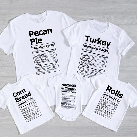 Funny Thanksgiving Ingredient Family T-shirt (Build Your own)