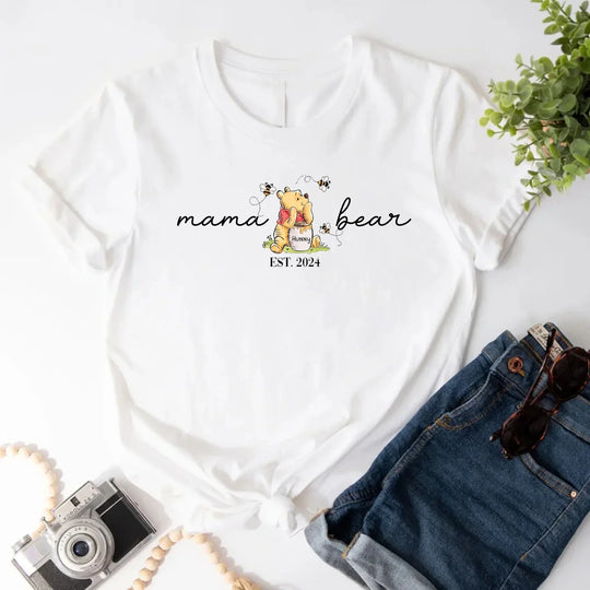Mama Bear Mother's Day Gift Personalized Shirts WHITE