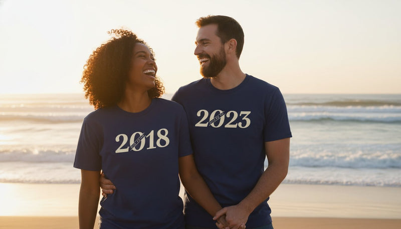 Custom Anniversary Photoshoot Shirts with Your Year