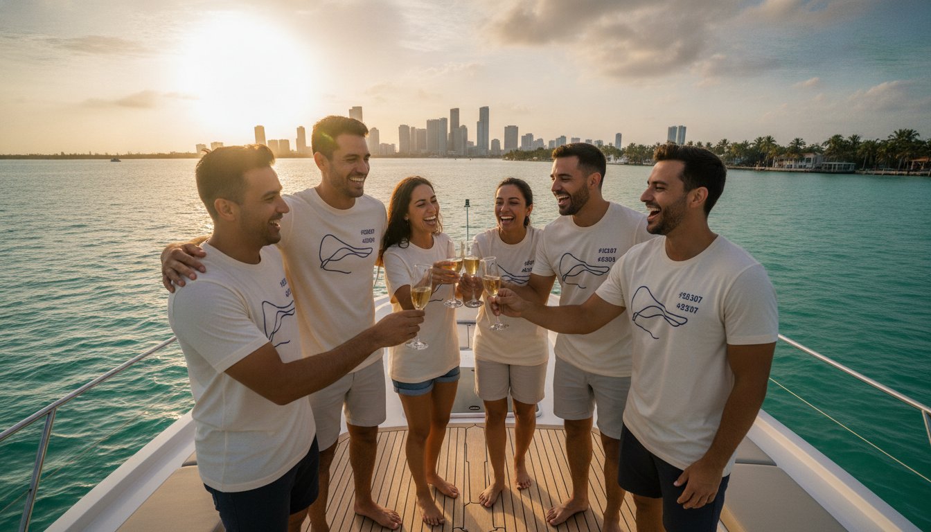 Custom Wedding Weekend Shirts in Miami: Perfect Group Tees