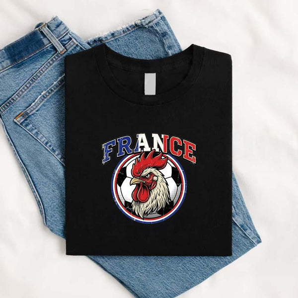 May include a person wearing a Black France  2026 World Cup Countries Animal Emblems T-Shirt featuring bold animal graphic and relaxed fit.