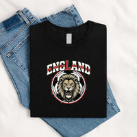 May include a person wearing a Black   England 2026 World Cup Countries Animal Emblems T-Shirt featuring bold animal graphic and relaxed fit.