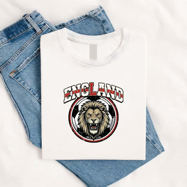 May include a person wearing a White England 2026 World Cup Countries Animal Emblems T-Shirt featuring bold animal graphic and relaxed fit.