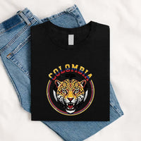 May include a person wearing a Black Colombia  2026 World Cup Countries Animal Emblems T-Shirt featuring bold animal graphic and relaxed fit.