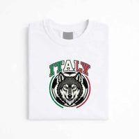 May include a person wearing a White Italy 2026 World Cup Countries Animal Emblems T-Shirt featuring bold animal graphic and relaxed fit.
