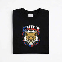 May include a person wearing a Black Chile 2026 World Cup Countries Animal Emblems T-Shirt featuring bold animal graphic and relaxed fit.