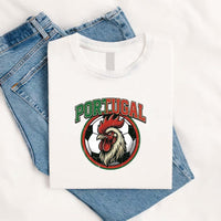May include a person wearing a White Portugal 2026 World Cup Countries Animal Emblems T-Shirt featuring bold animal graphic and relaxed fit.