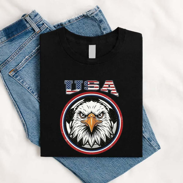 May include a person wearing a Black    USA 2026 World Cup Countries Animal Emblems T-Shirt featuring bold animal graphic and relaxed fit.
