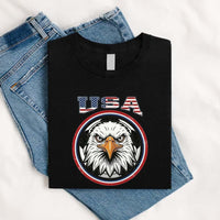 May include a person wearing a Black    USA 2026 World Cup Countries Animal Emblems T-Shirt featuring bold animal graphic and relaxed fit.