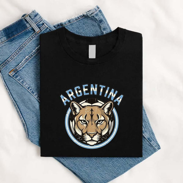 May include a person wearing a Black Argentina  2026 World Cup Countries Animal Emblems T-Shirt featuring bold animal graphic and relaxed fit.
