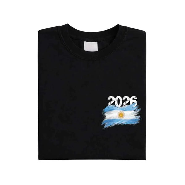 May include a person wearing a Black   Argentina 2026 World Cup "Countries" T-Shirt – Soccer Fan Graphic Tee featuring bold soccer countries graphic and relaxed fit.