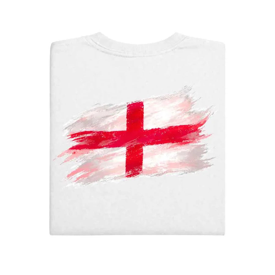 May include a person wearing a White England 2026 World Cup "Countries" T-Shirt – Soccer Fan Graphic Tee featuring bold soccer countries graphic and relaxed fit.