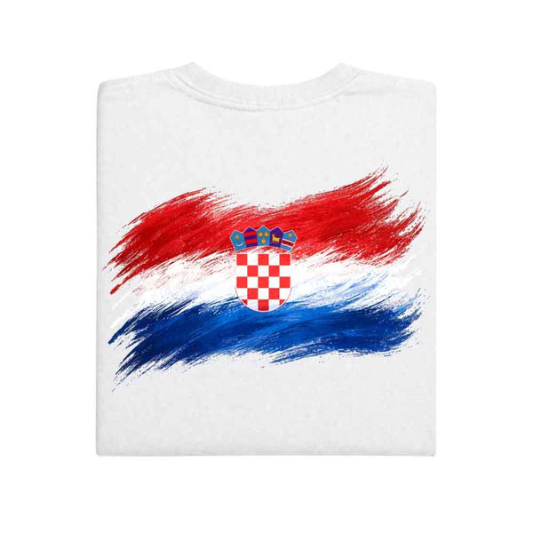 May include a person wearing a White Croatia 2026 World Cup "Countries" T-Shirt – Soccer Fan Graphic Tee featuring bold soccer countries graphic and relaxed fit.