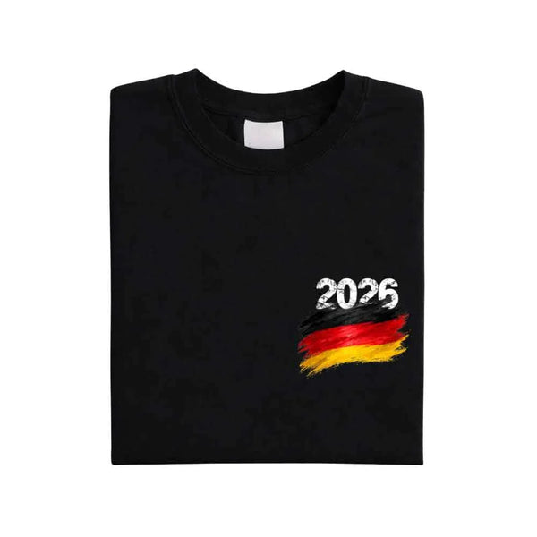 May include a person wearing a Black Germany 2026 World Cup "Countries" T-Shirt – Soccer Fan Graphic Tee featuring bold soccer countries graphic and relaxed fit.