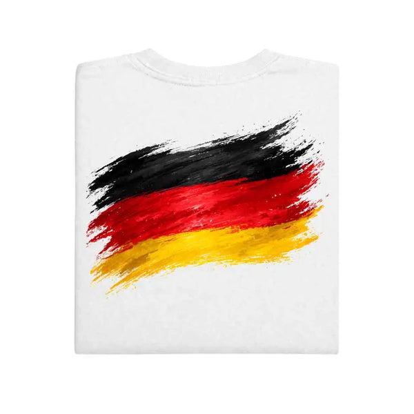 May include a person wearing a White Germany 2026 World Cup "Countries" T-Shirt – Soccer Fan Graphic Tee featuring bold soccer countries graphic and relaxed fit.