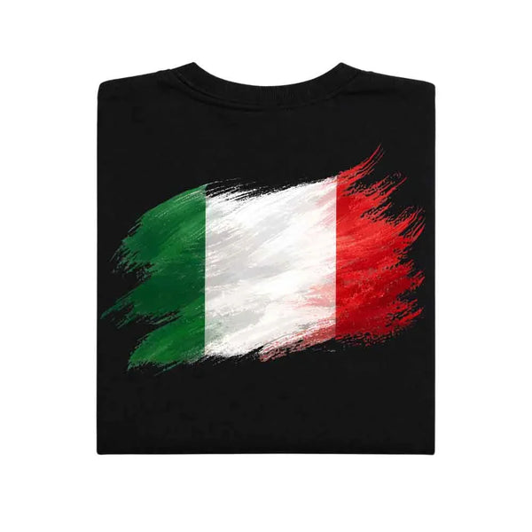May include a person wearing a Black Italy 2026 World Cup "Countries" T-Shirt – Soccer Fan Graphic Tee featuring bold soccer countries graphic and relaxed fit.