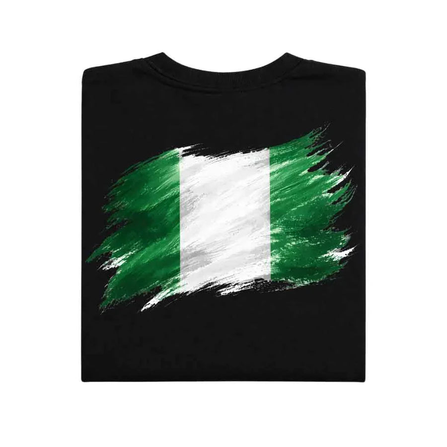 May include a person wearing a Black   Nigeria 2026 World Cup "Countries" T-Shirt – Soccer Fan Graphic Tee featuring bold soccer countries graphic and relaxed fit.