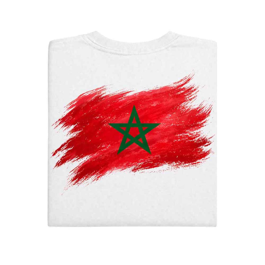 May include a person wearing a White Morocco 2026 World Cup "Countries" T-Shirt – Soccer Fan Graphic Tee featuring bold soccer countries graphic and relaxed fit.