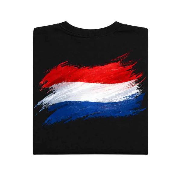 May include a person wearing a Black Netherlands 2026 World Cup "Countries" T-Shirt – Soccer Fan Graphic Tee featuring bold soccer countries graphic and relaxed fit.