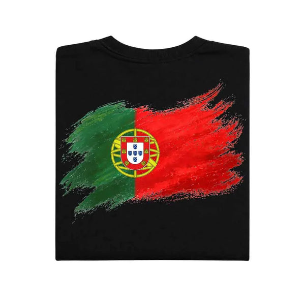 May include a person wearing a Black  Portugal 2026 World Cup "Countries" T-Shirt – Soccer Fan Graphic Tee featuring bold soccer countries graphic and relaxed fit.