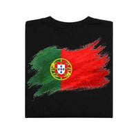 May include a person wearing a Black  Portugal 2026 World Cup "Countries" T-Shirt – Soccer Fan Graphic Tee featuring bold soccer countries graphic and relaxed fit.