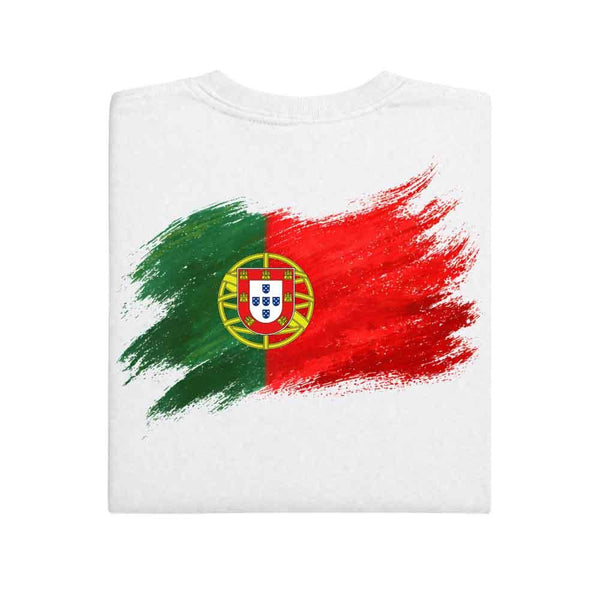 May include a person wearing a White Portugal 2026 World Cup "Countries" T-Shirt – Soccer Fan Graphic Tee featuring bold soccer countries graphic and relaxed fit.