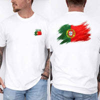May include a person wearing a White Portugal 2026 World Cup "Countries" T-Shirt – Soccer Fan Graphic Tee featuring bold soccer countries graphic and relaxed fit.