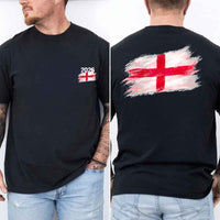 May include a person wearing a Black England 2026 World Cup "Countries" T-Shirt – Soccer Fan Graphic Tee featuring bold soccer countries graphic and relaxed fit.
