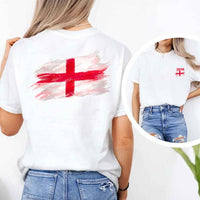 May include a person wearing a White England 2026 World Cup "Countries" T-Shirt – Soccer Fan Graphic Tee featuring bold soccer countries graphic and relaxed fit.