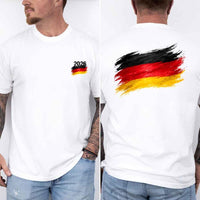May include a person wearing a White Germany 2026 World Cup "Countries" T-Shirt – Soccer Fan Graphic Tee featuring bold soccer countries graphic and relaxed fit.