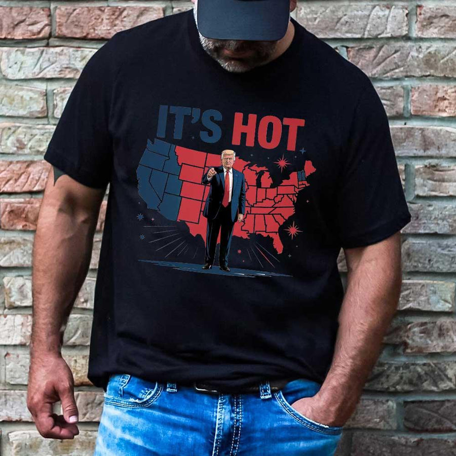 🔥 Trump ‘It’s Hot’ Red vs Blue States T-Shirt – Funny Political Graphic Tee for Patriots