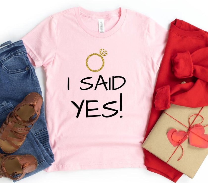 I Said Yes Couples Engagement T-Shirt