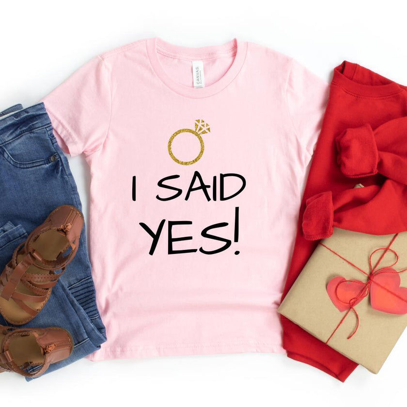 I Said Yes Couples Engagement T-Shirt