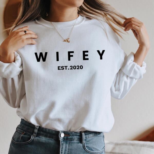 Wifey Personalized Crewneck Tee