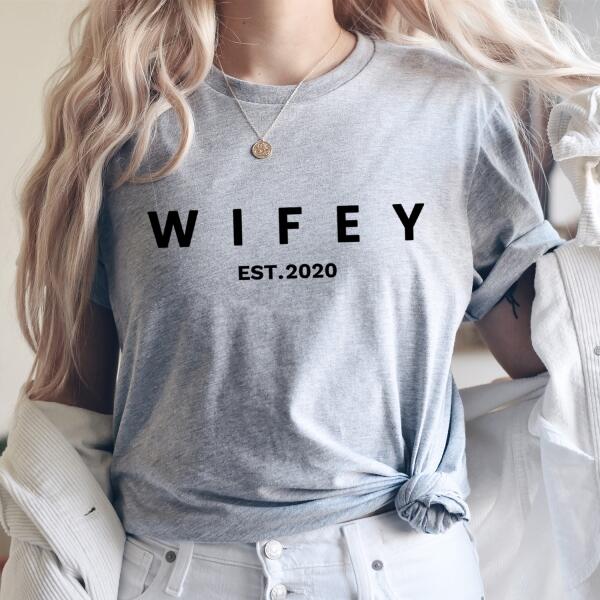 Wifey Personalized Crewneck Tee