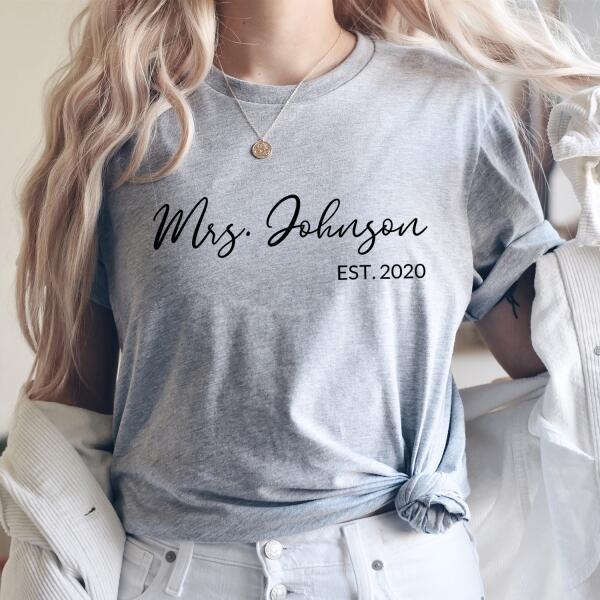 Camisa personalizada para señoras: camiseta personalizada con nombre para novias y esposas