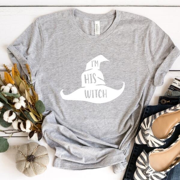 I'm Her BOO, I'm His Witch Halloween Couples Tee