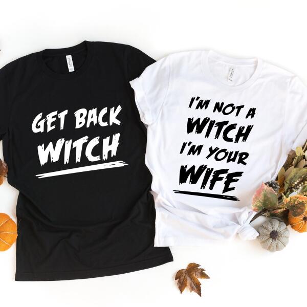 Get Back Witch Halloween Couples Tee