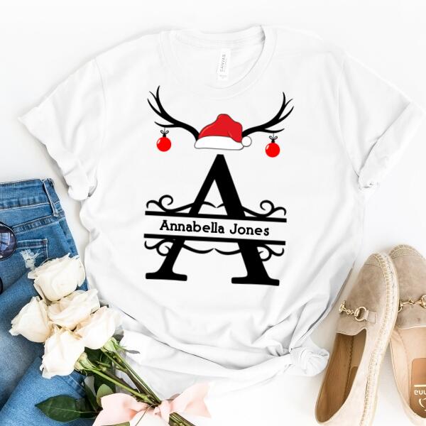 Personalized Initial Christmas T-Shirt