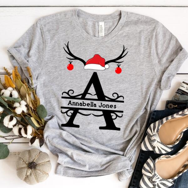 Personalized Initial Christmas T-Shirt