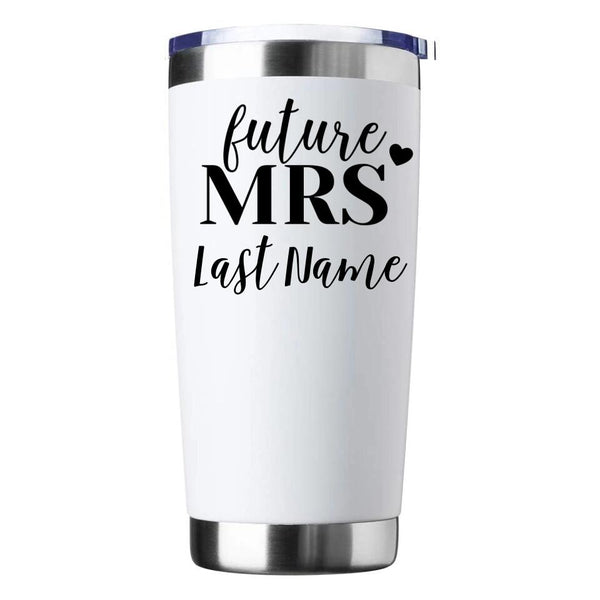 Futura señora y señor vaso personalizado