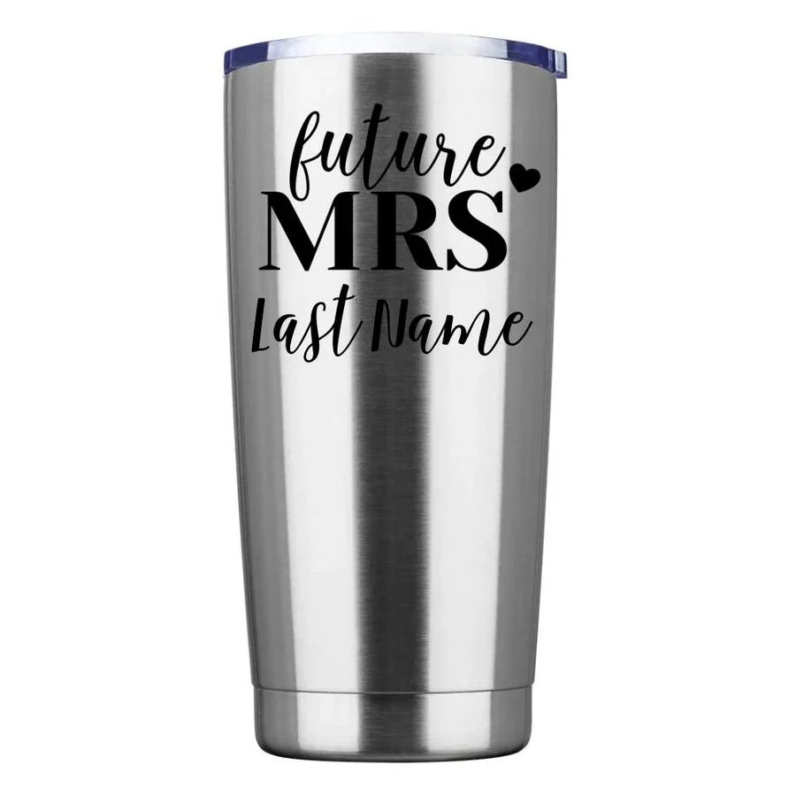 Futura señora y señor vaso personalizado