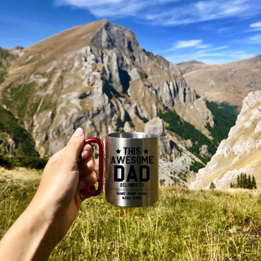 This Awesome Dad Belongs To Personalized Carabiner Mug