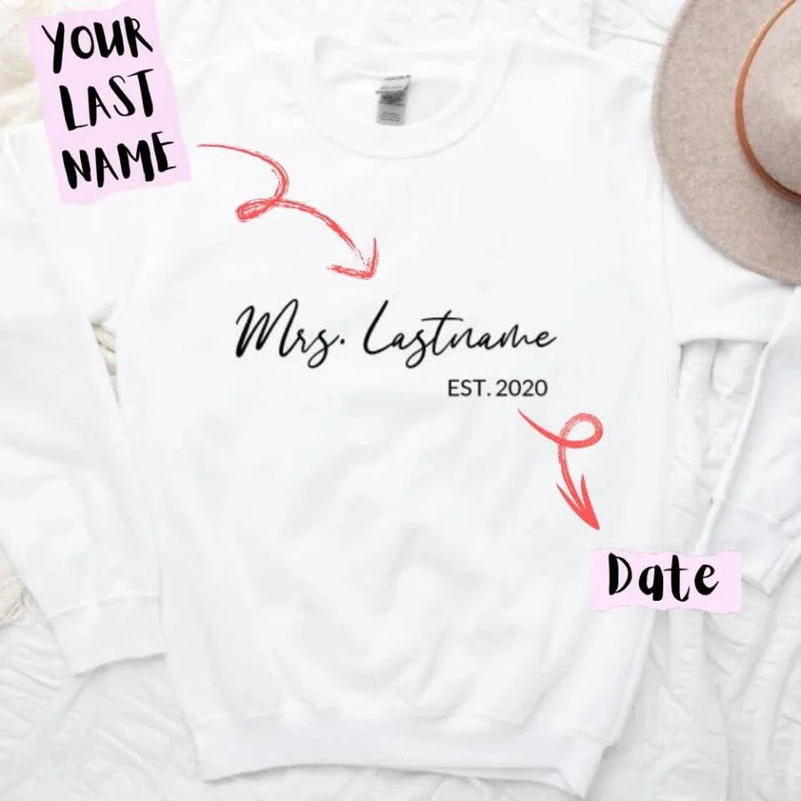 Camisa personalizada para señoras: camiseta personalizada con nombre para novias y esposas