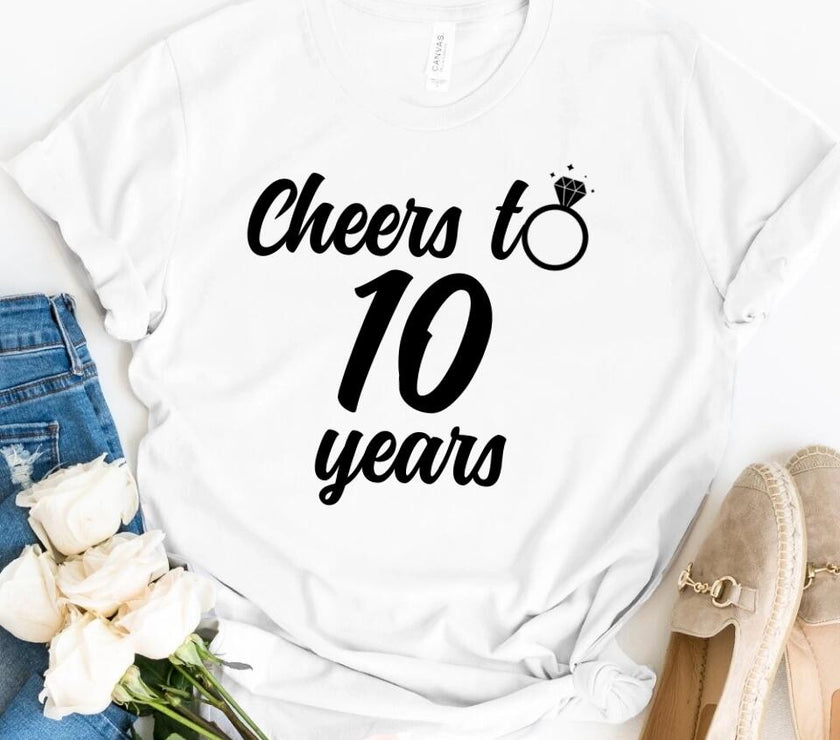 Cheers to Many Years Personalized Anniversary T-shirt