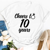 Cheers to Many Years Personalized Anniversary T-shirt