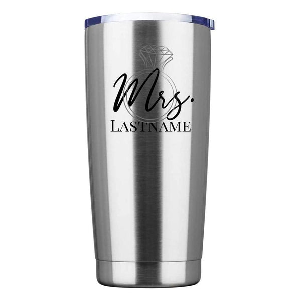 Mrs With Ring Personalized Tumbler