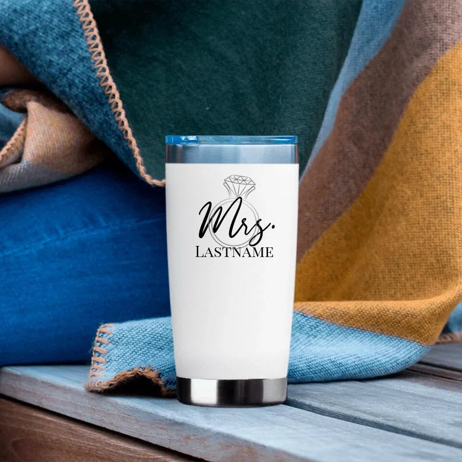 Mrs With Ring Personalized Tumbler