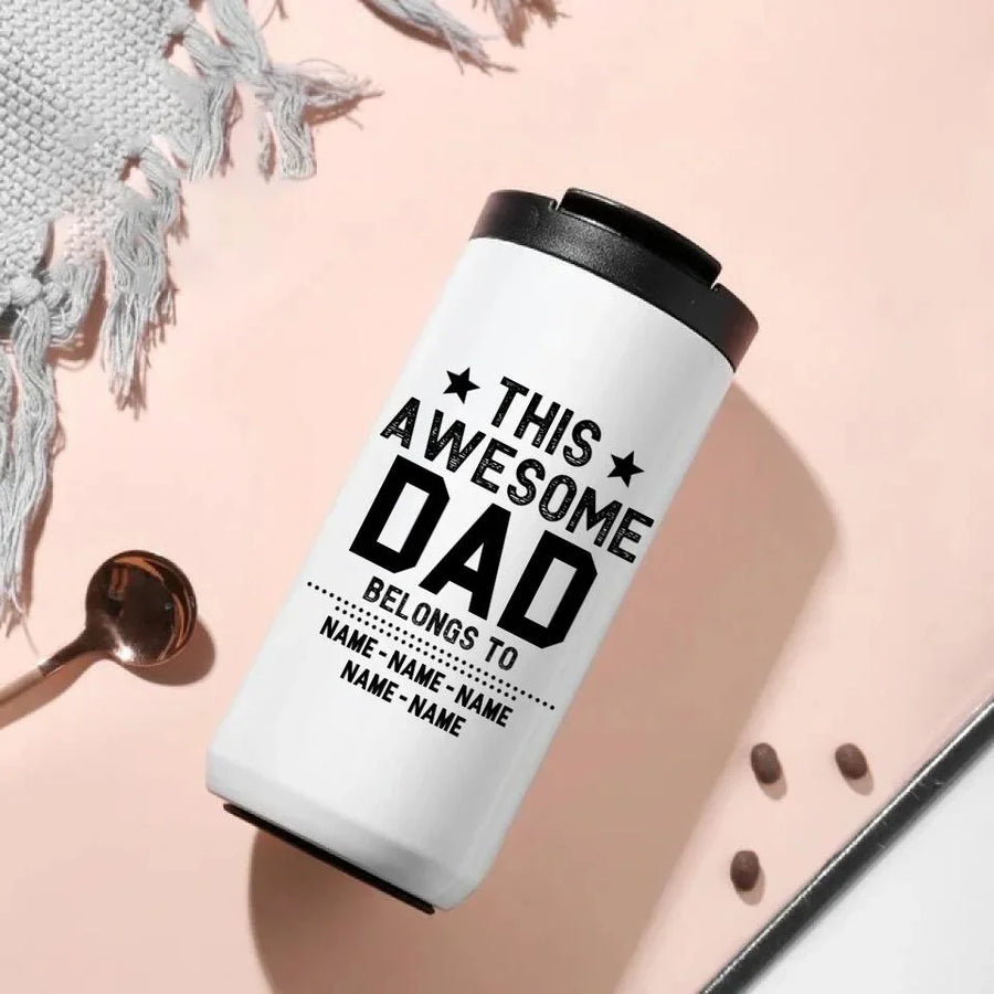 This Awesome Dad Belongs To Personalized 14oz Coffee Tumbler